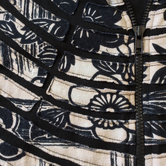 Parsley & Sage Black & Ivory Print Full Zip Jacket With Stretch S - Picture 4 of 11